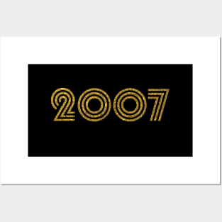 2007 Birth Year Glitter Effect Posters and Art